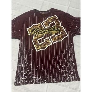 SWITCH Remarkable Billionaires Club 62 Burgundy White‎ Pinstripe T-Shirt 4XL